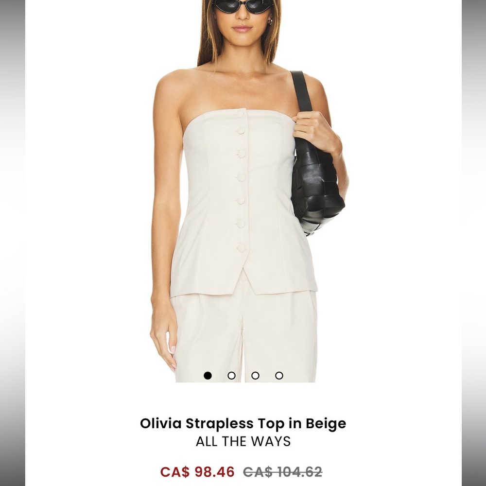 All The Ways Olivia Strapless Top in Beige